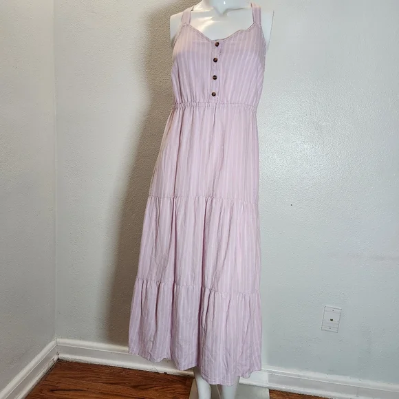 Sonoma Linen Blend Stripped Dress Size Medium - Picture 2 of 12